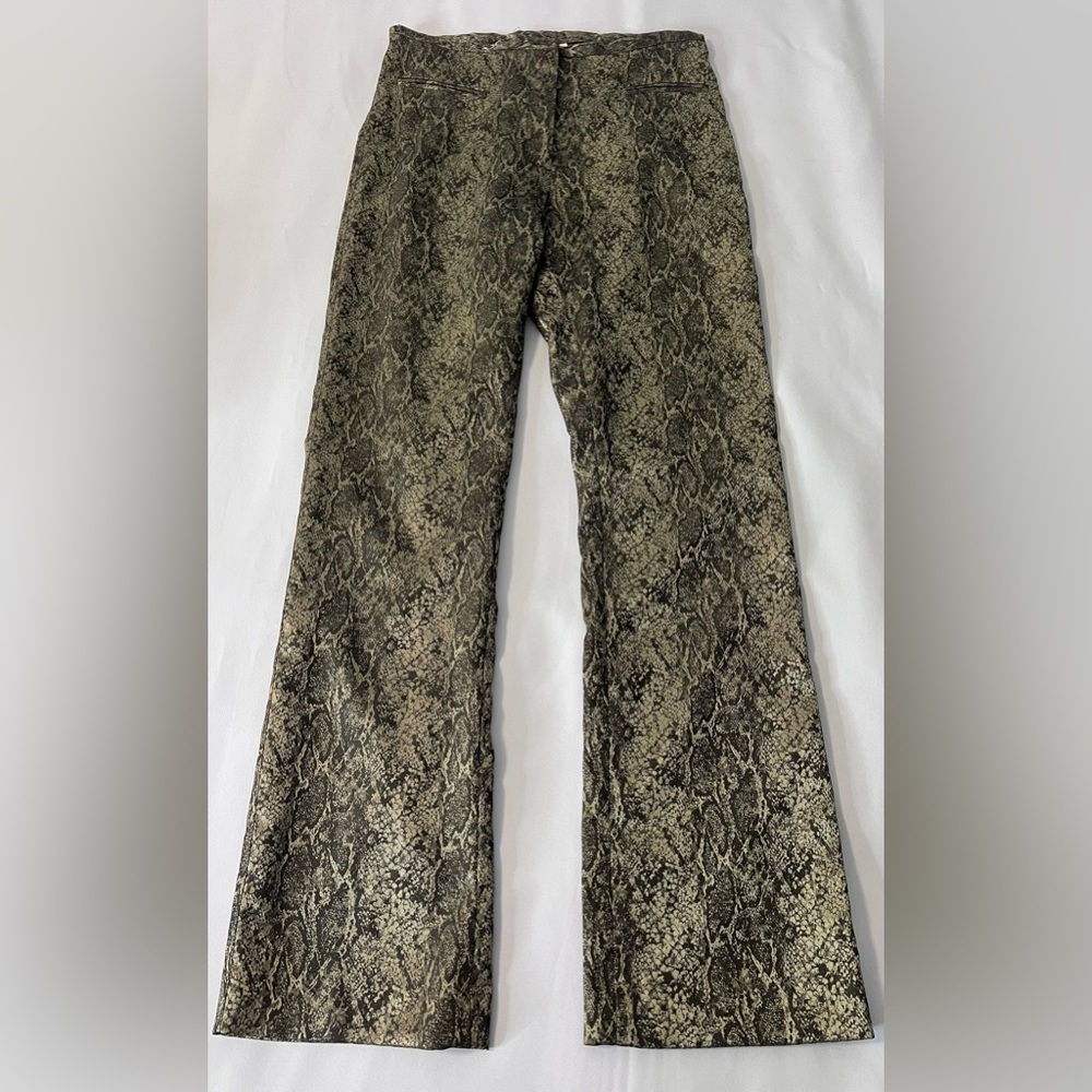 Vintage‎ Shiny Black /Gold  Textured Straight Leg Dress Pants VISAGE Royal Sz 4